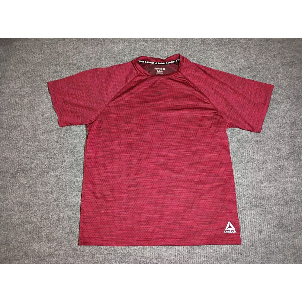 Reebok Men's Heathered Burgundy Mesh Athletic Shirt Size Large